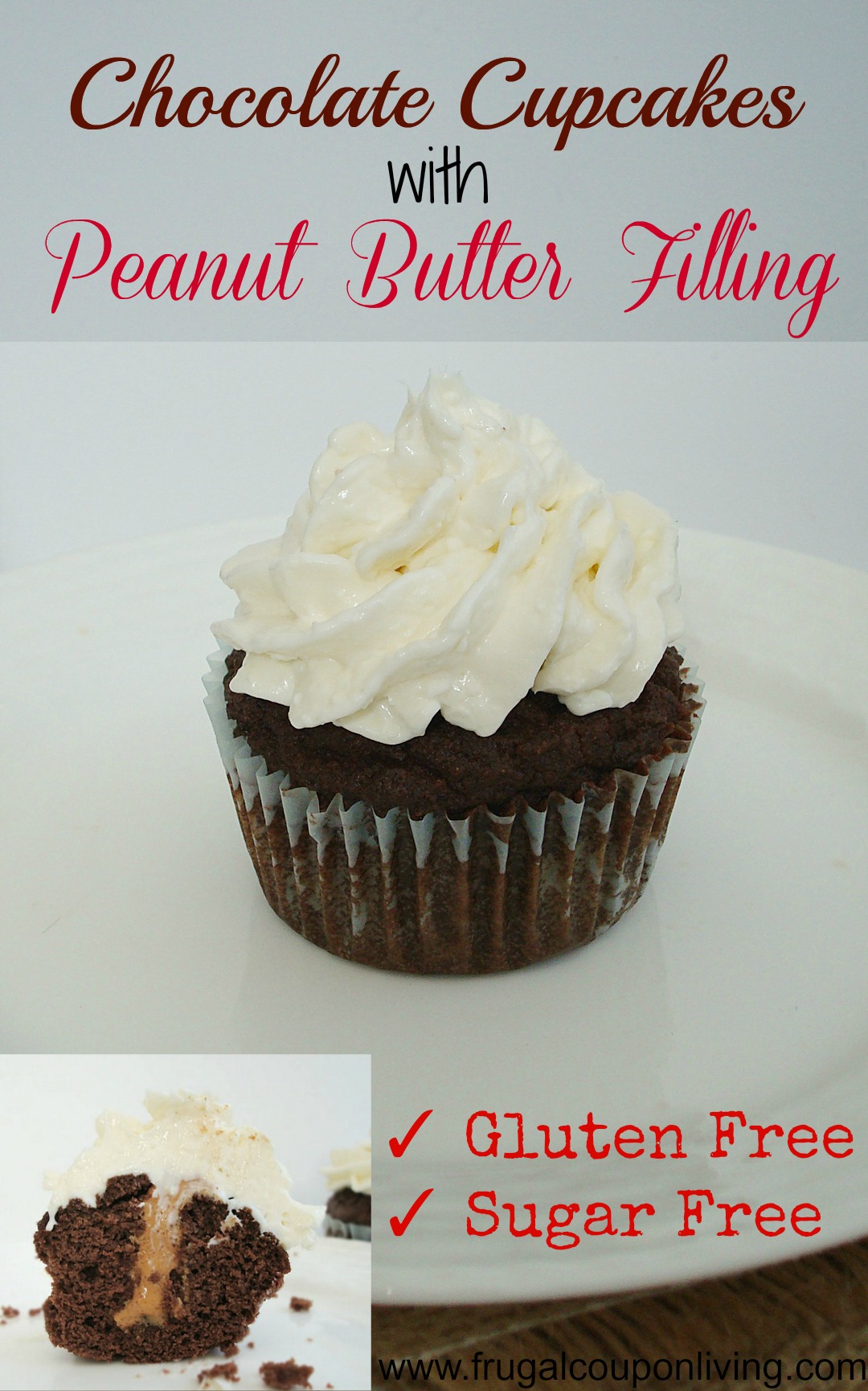 5 Photos of Peanut Butter Chocolate Cupcakes With Filling