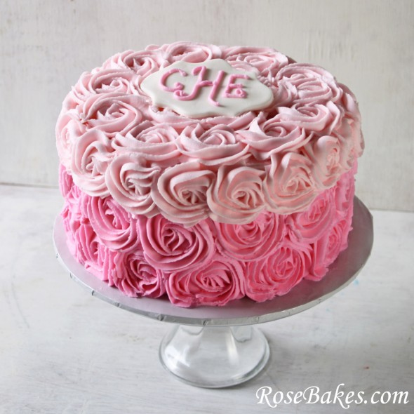 Pink Ombre Birthday Cake Roses