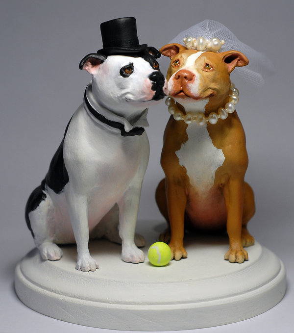 Pit Bull Wedding Cake Topper