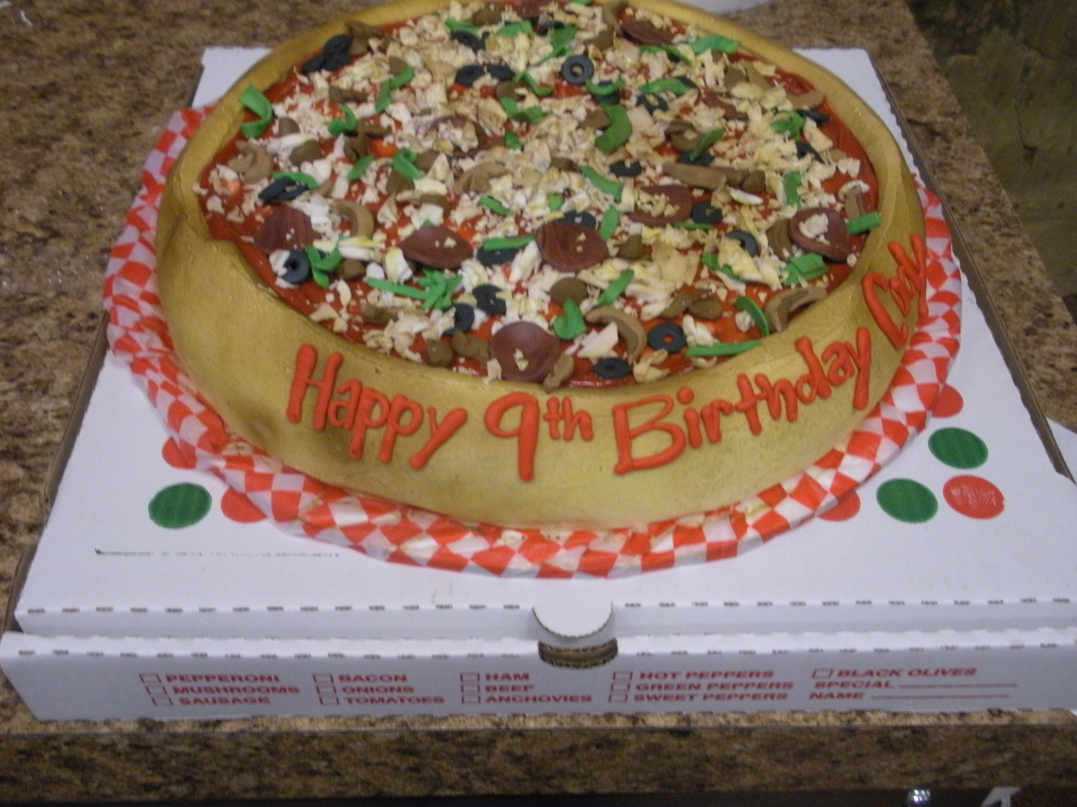 Pizza Shaped Cake