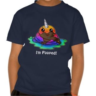 Poop Unicorn Rainbow Tee Shirts