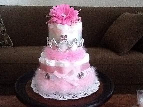 Princess Baby Shower Diaper Cake Centerpiece