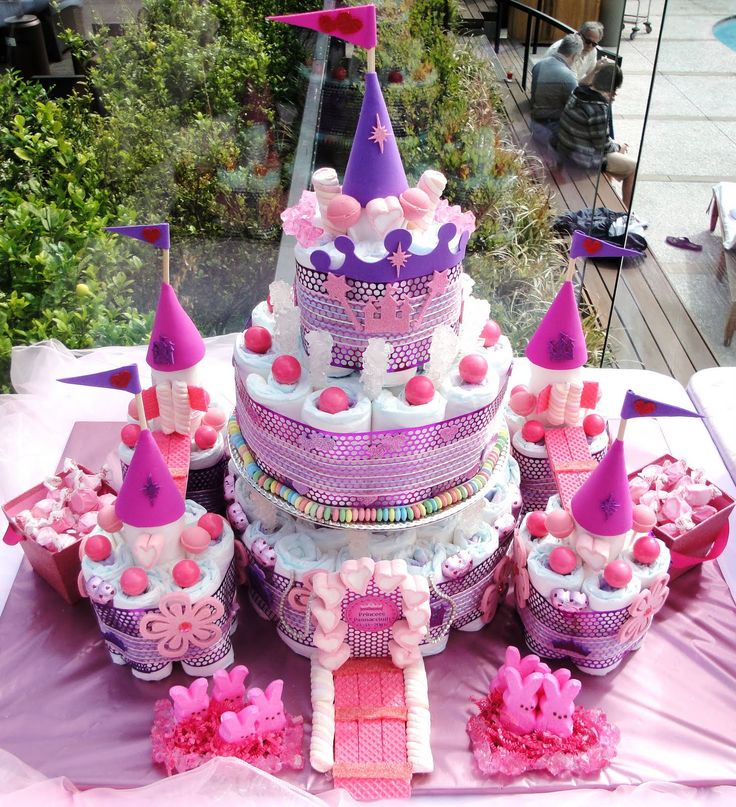 Princess Castle Diaper Cake for Baby Shower