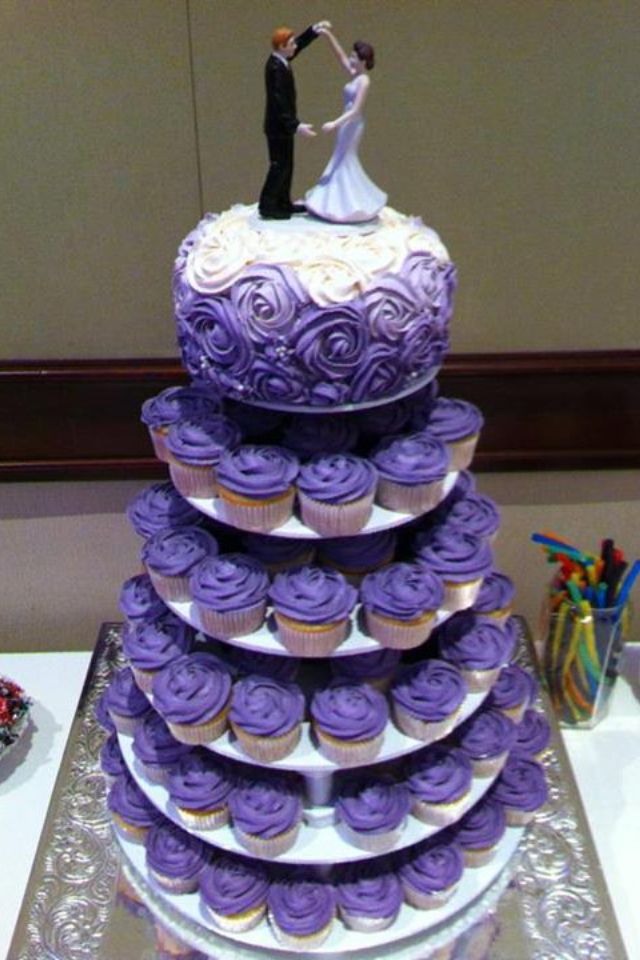 Purple Cupcake Wedding Cakes Purple Cupcake Wedding Cakes