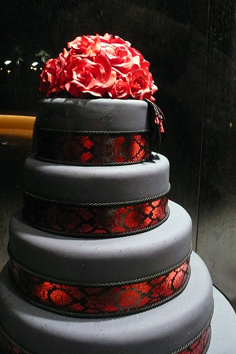 Red and Black Wedding Cake