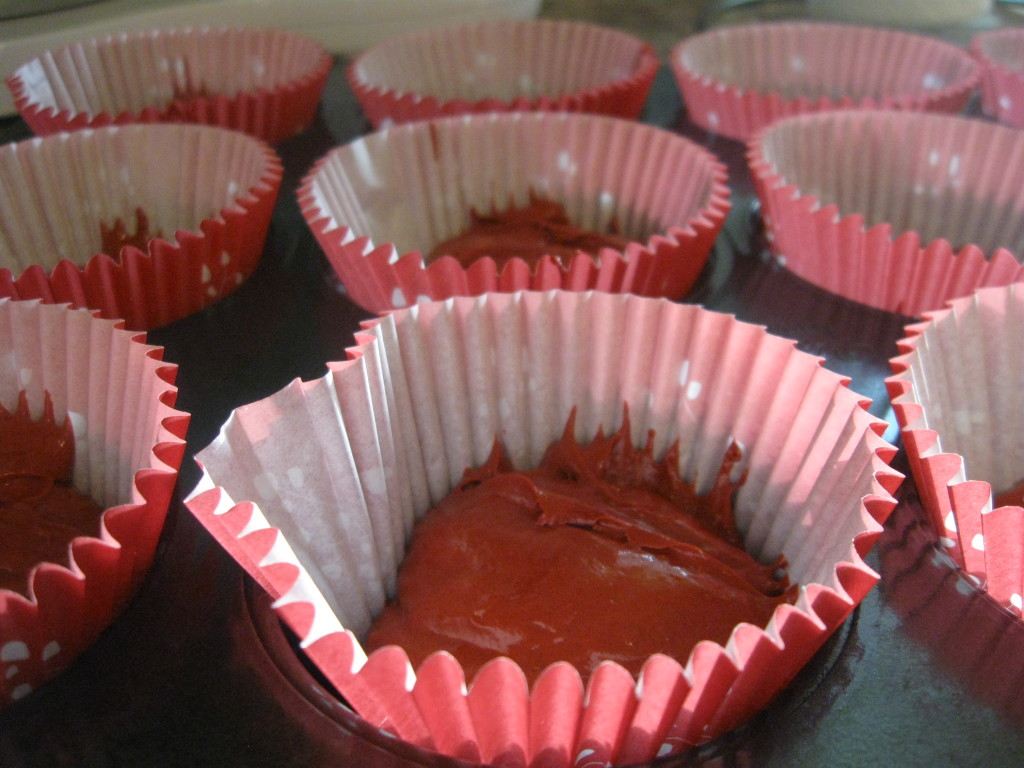 Red Velvet Cupcakes with Pudding