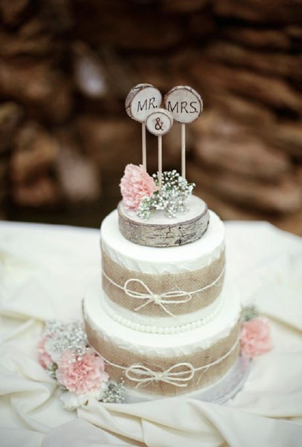 Rustic 2 Tier Wedding Cakes