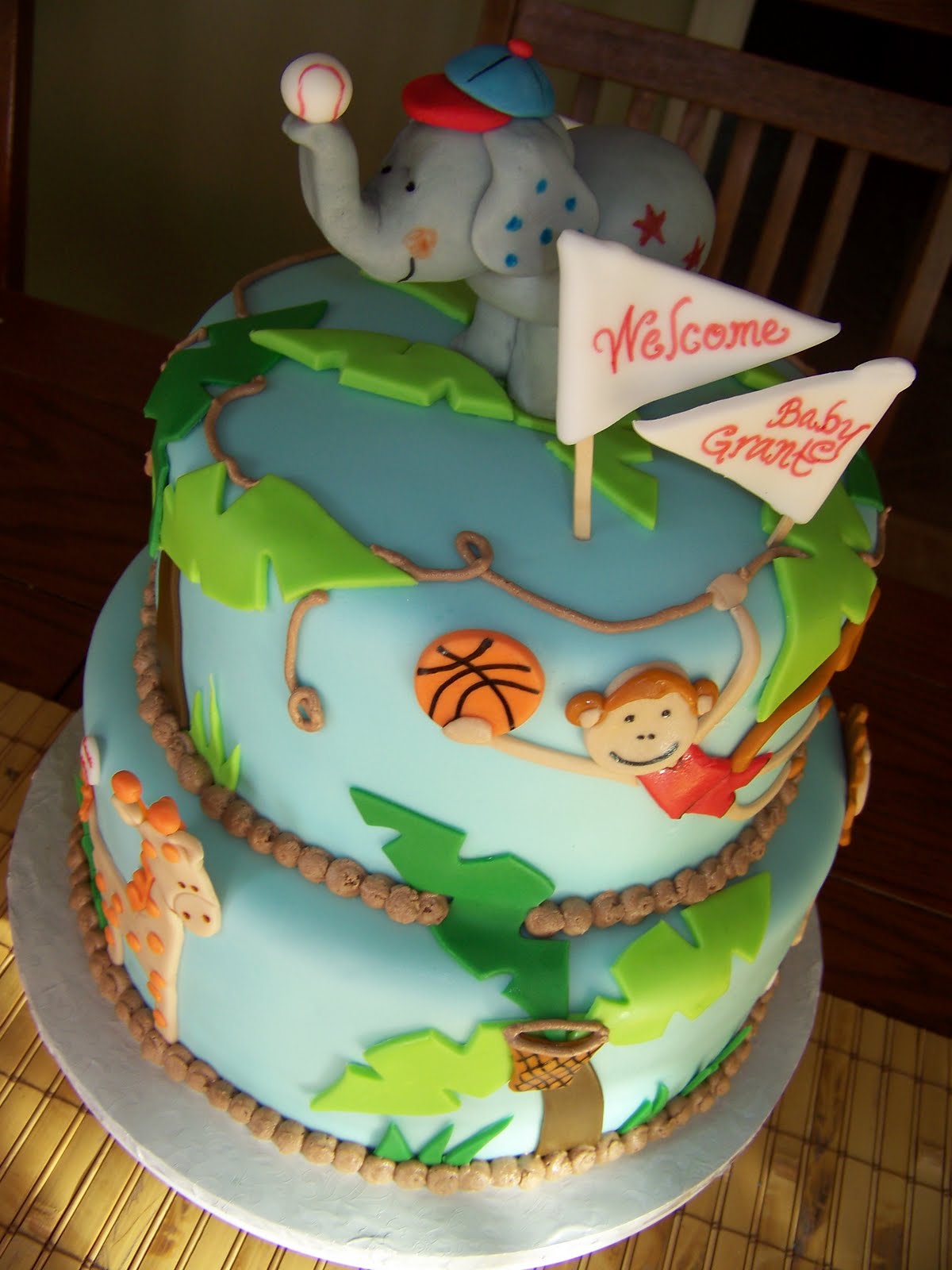 Safari Sports Baby Shower Cake