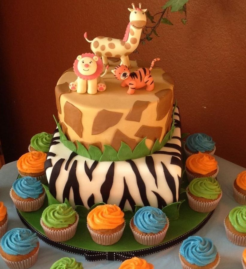 Safari Theme Baby Shower Cake