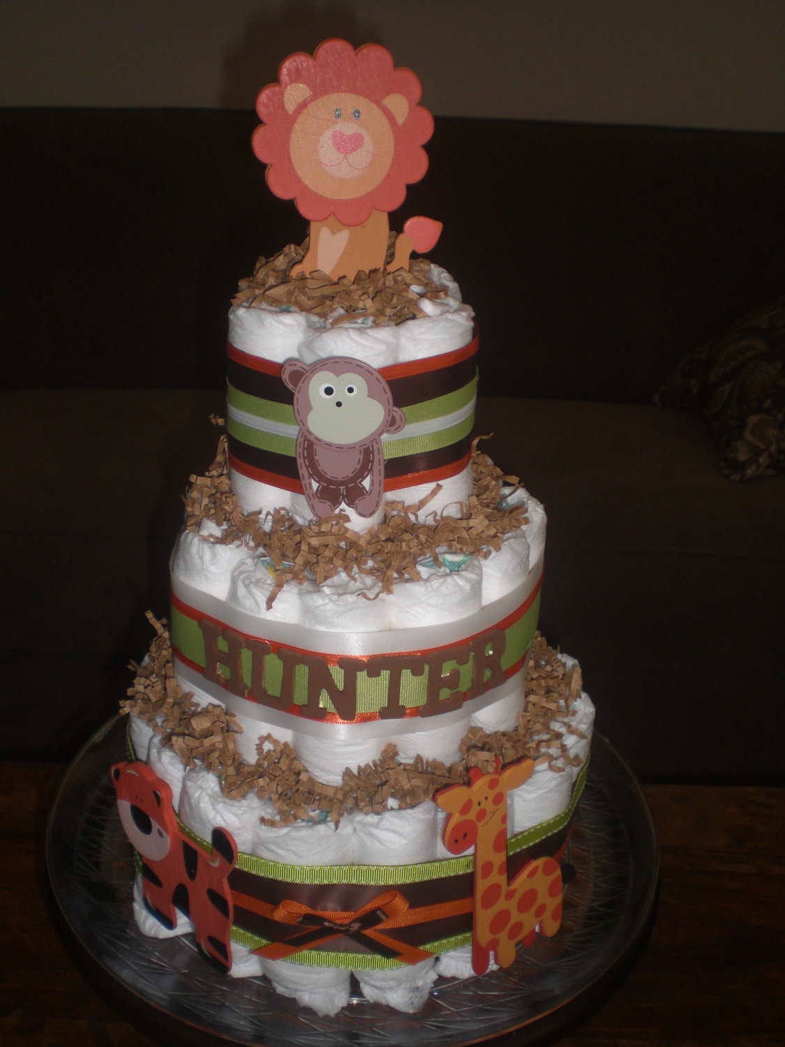 Safari Theme Baby Shower Diaper Cake
