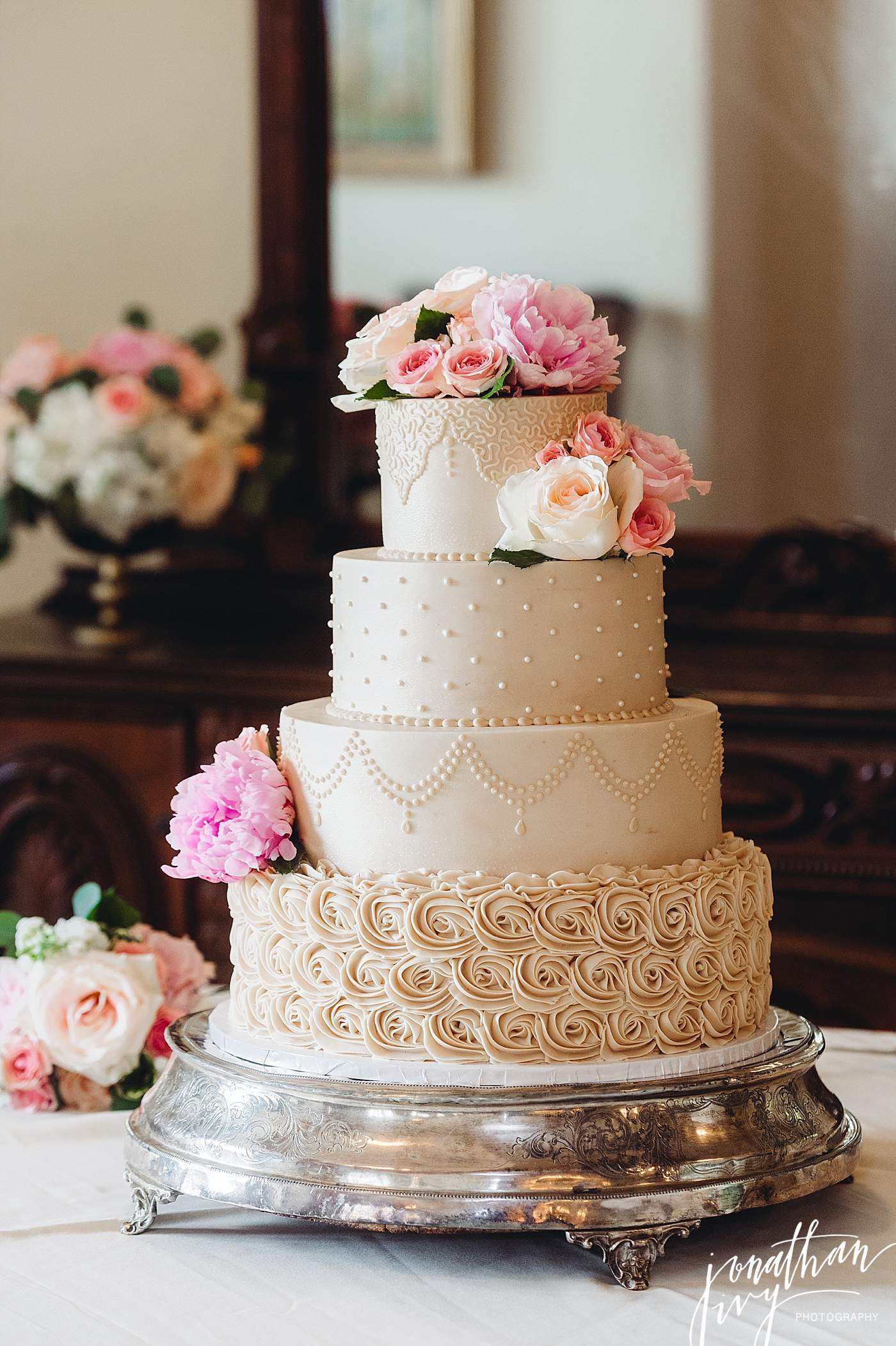 Simple Buttercream Wedding Cake