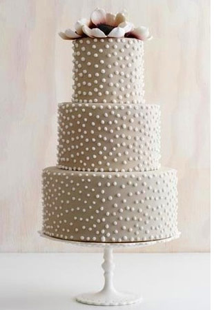 Simple Polka Dot Wedding Cake