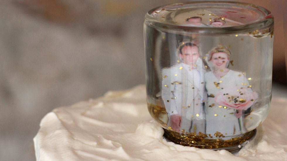 Snow Globe Wedding Cake Topper