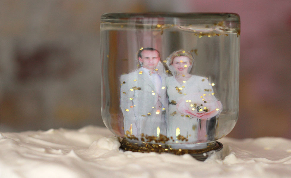 Snow Globe Wedding Cake Topper