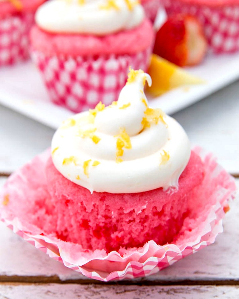 Strawberry Cupcakes with Cream Cheese Frosting