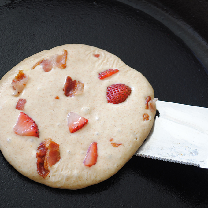 Strawberry Stuffed Pancakes Bacon