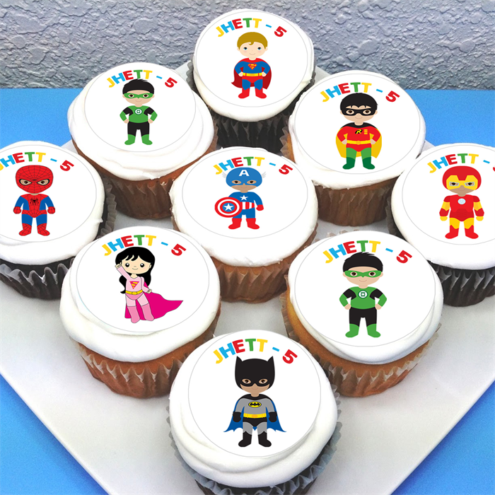 Superhero Edible Cupcake Toppers