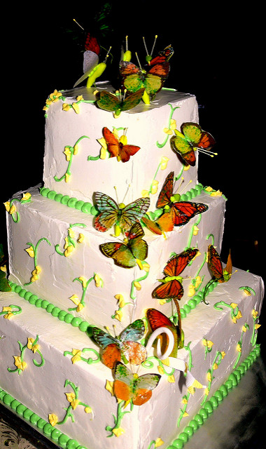Sweet 16 Cake with Butterflies