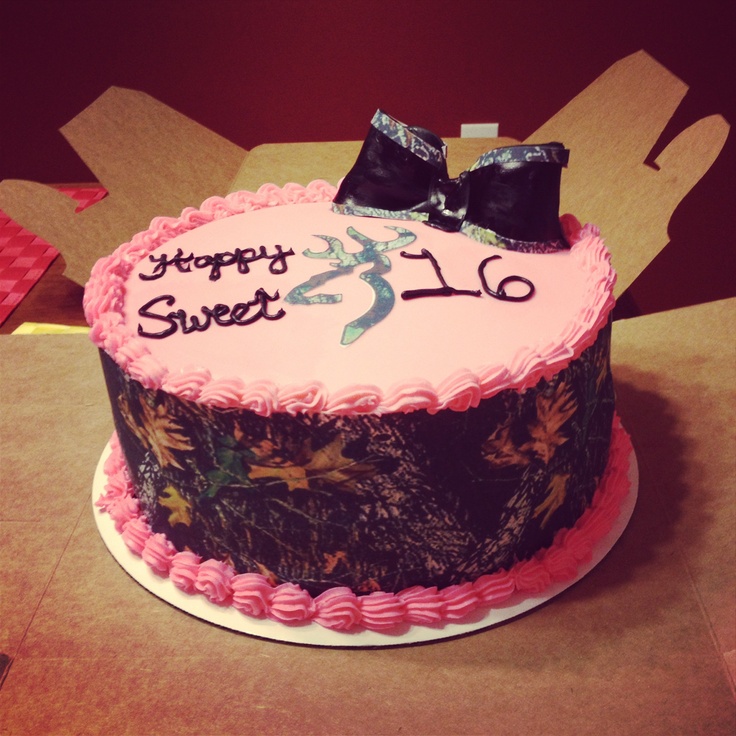 Sweet 16 Camo Birthday Cake