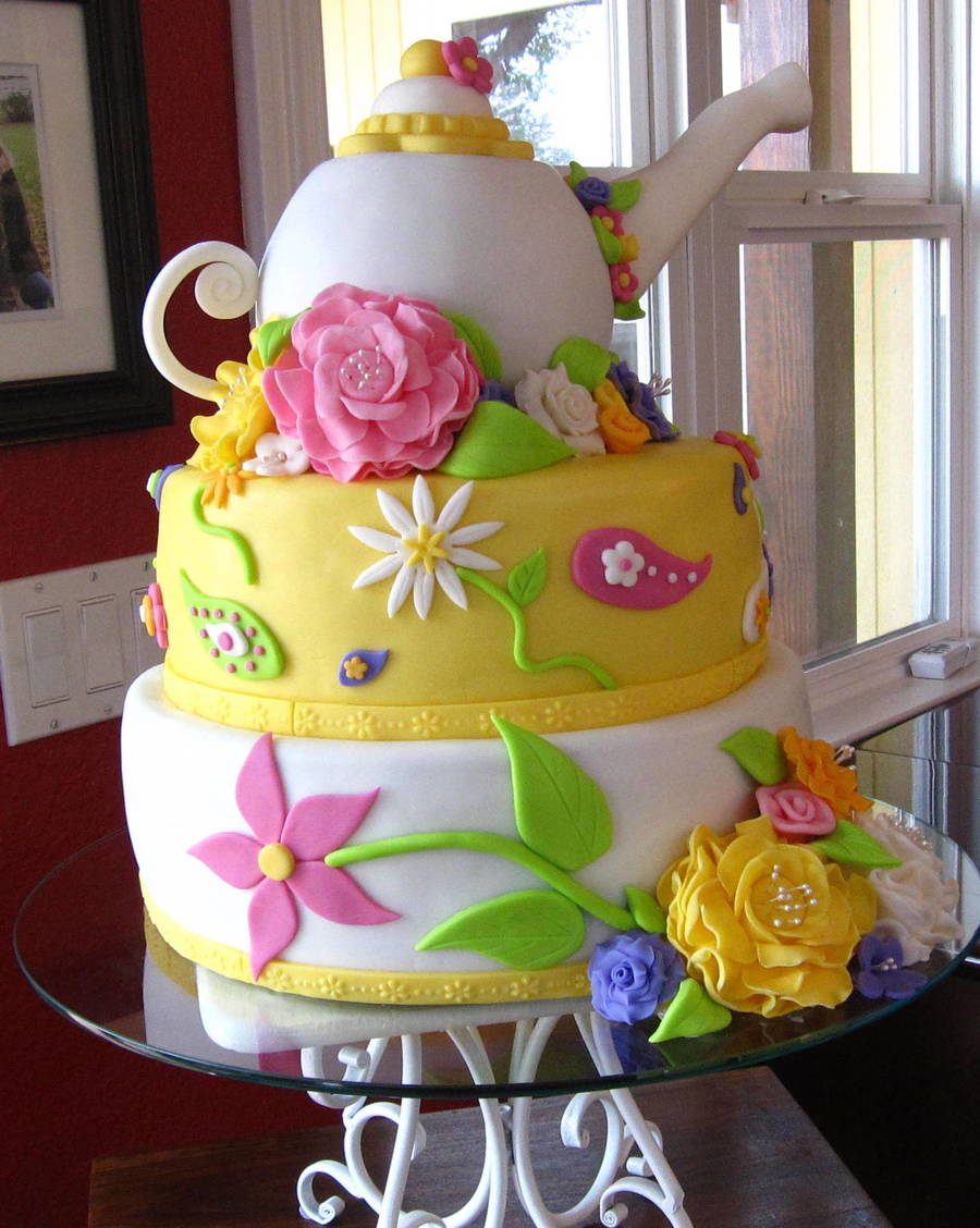 Tea Party Baby Shower Cake