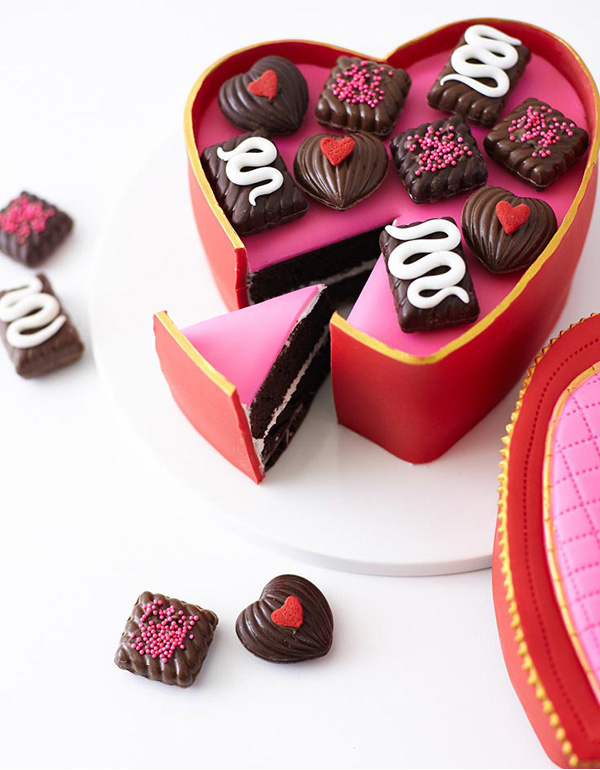 Valentine Heart Candy Box Cake