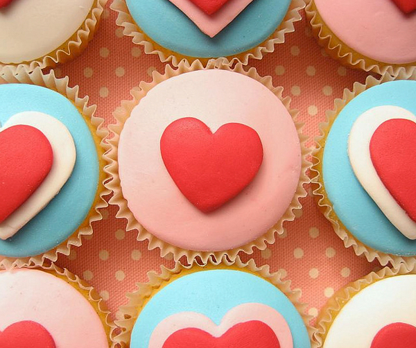 Valentine's Day Fondant Cupcakes