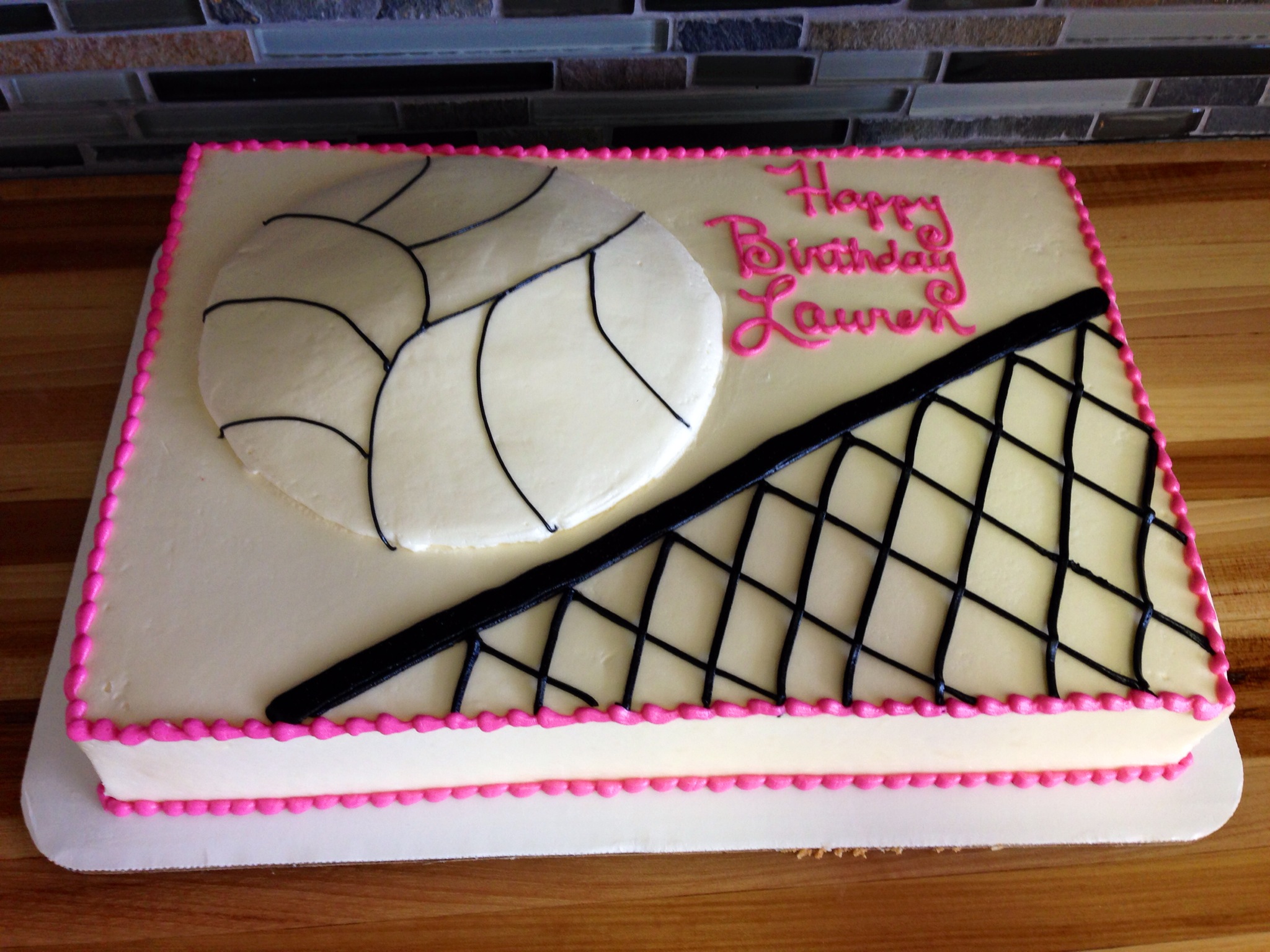 Volleyball Themed Birthday Cake