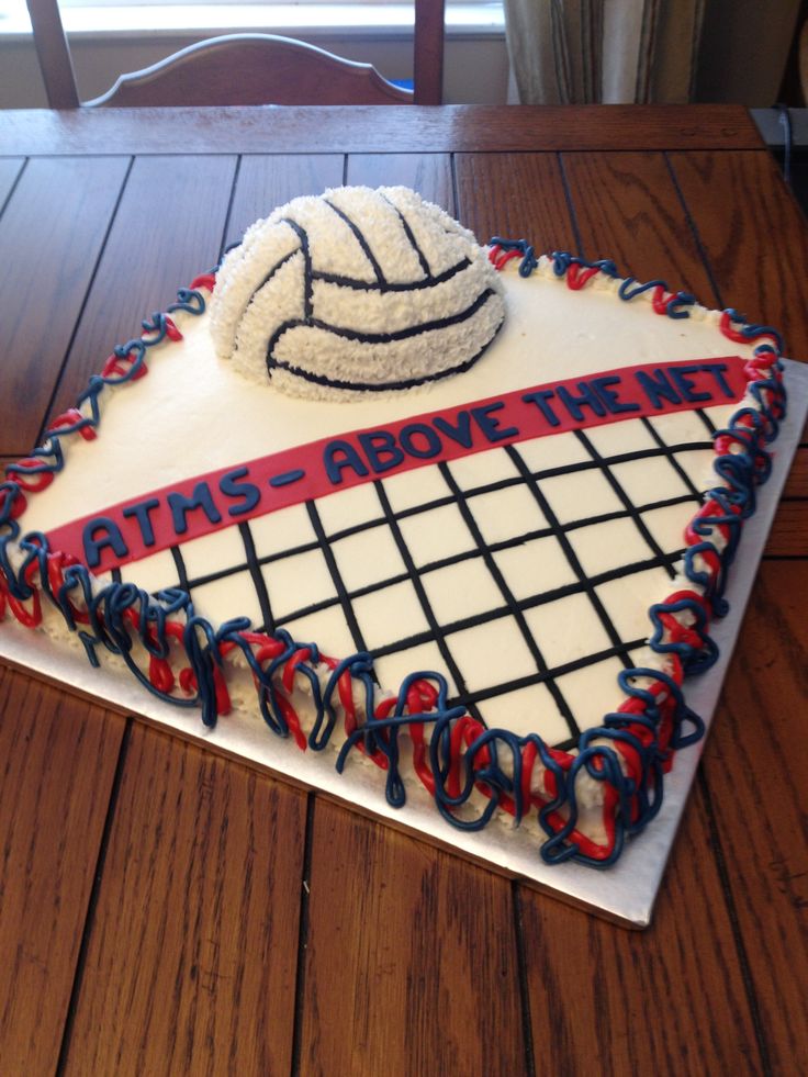 Volleyball Themed Birthday Cake