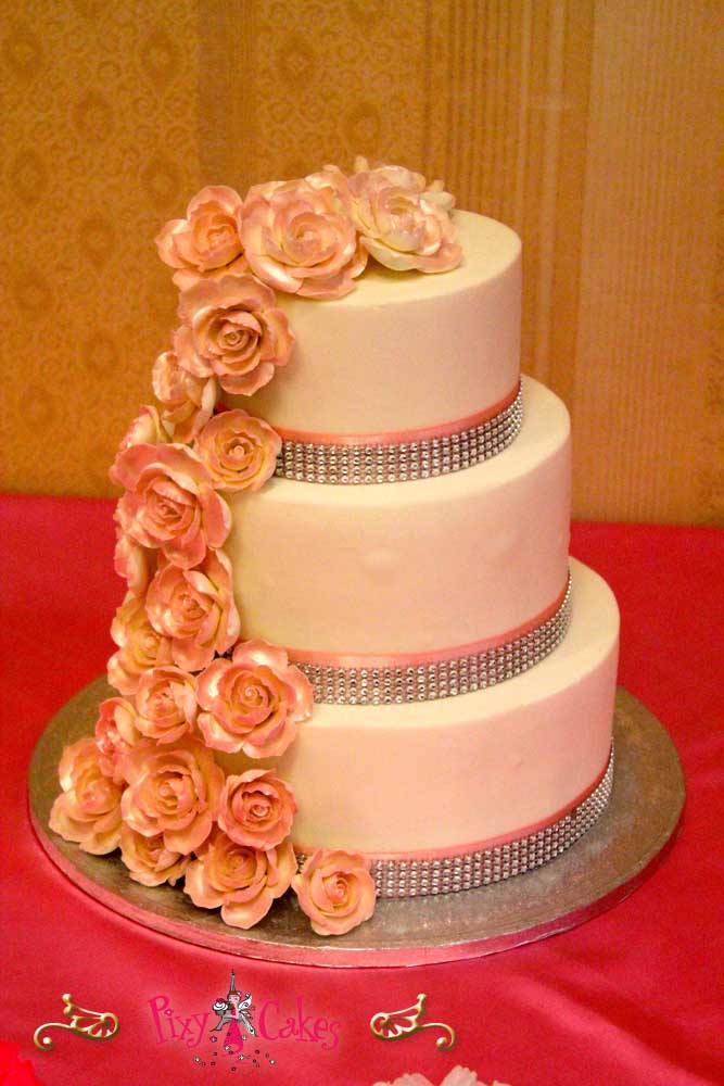 Wedding Cake Flower Waterfall