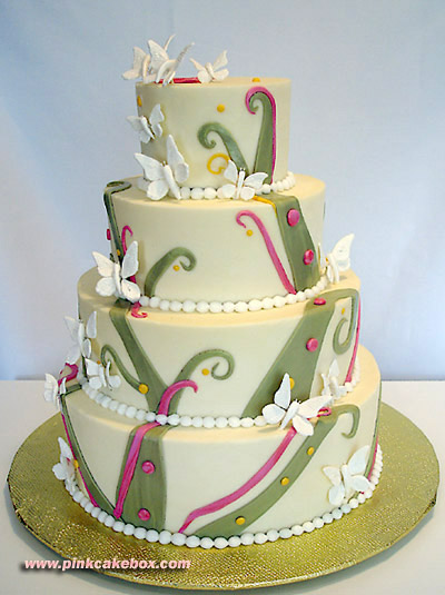 Wedding Cake with Butterflies Wedding Cake with Butterflies