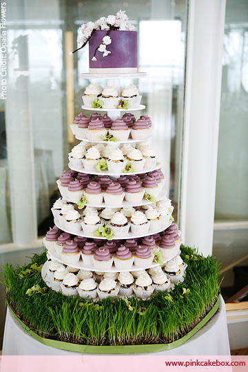 Wedding Cake with Cupcake Tier Wedding Cake with Cupcake Tier