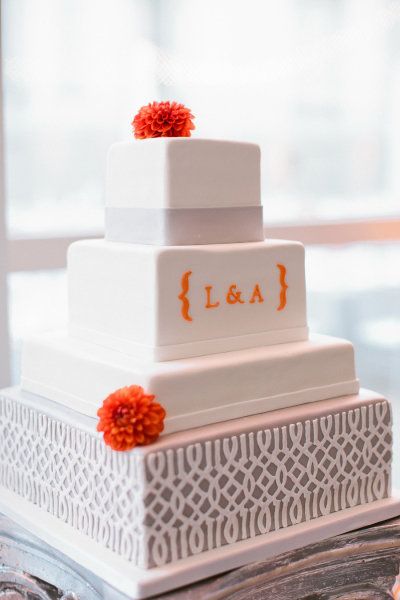 Wedding Cake with Initials Wedding Cake with Initials