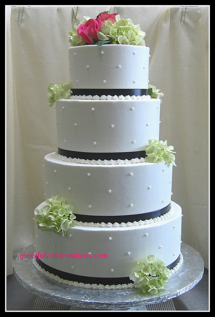 Wedding Cake with Swiss Dots