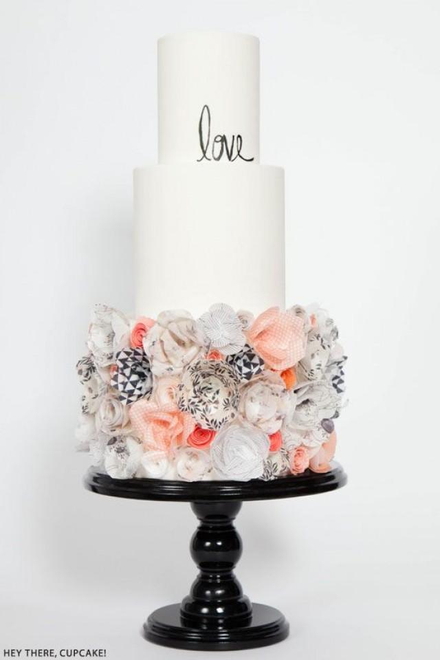 Wedding Cake with Wafer Paper Flower