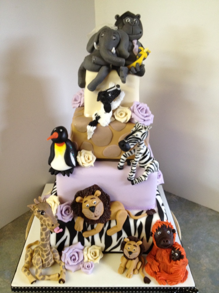 Zoo Animal Wedding Cake