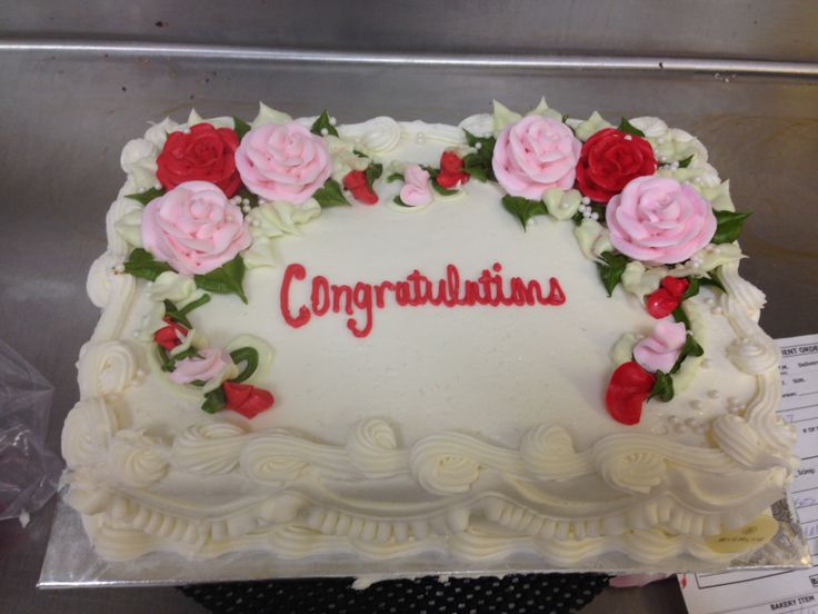 1 4 Sheet Cake with Pastel Roses