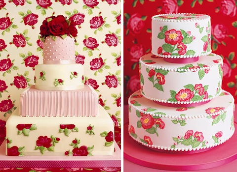 1950s Inspired Wedding Cake