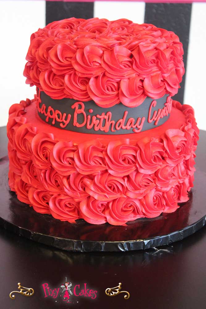 2 Tier Rosette Birthday Cakes 2 Tier Rosette Birthday Cakes