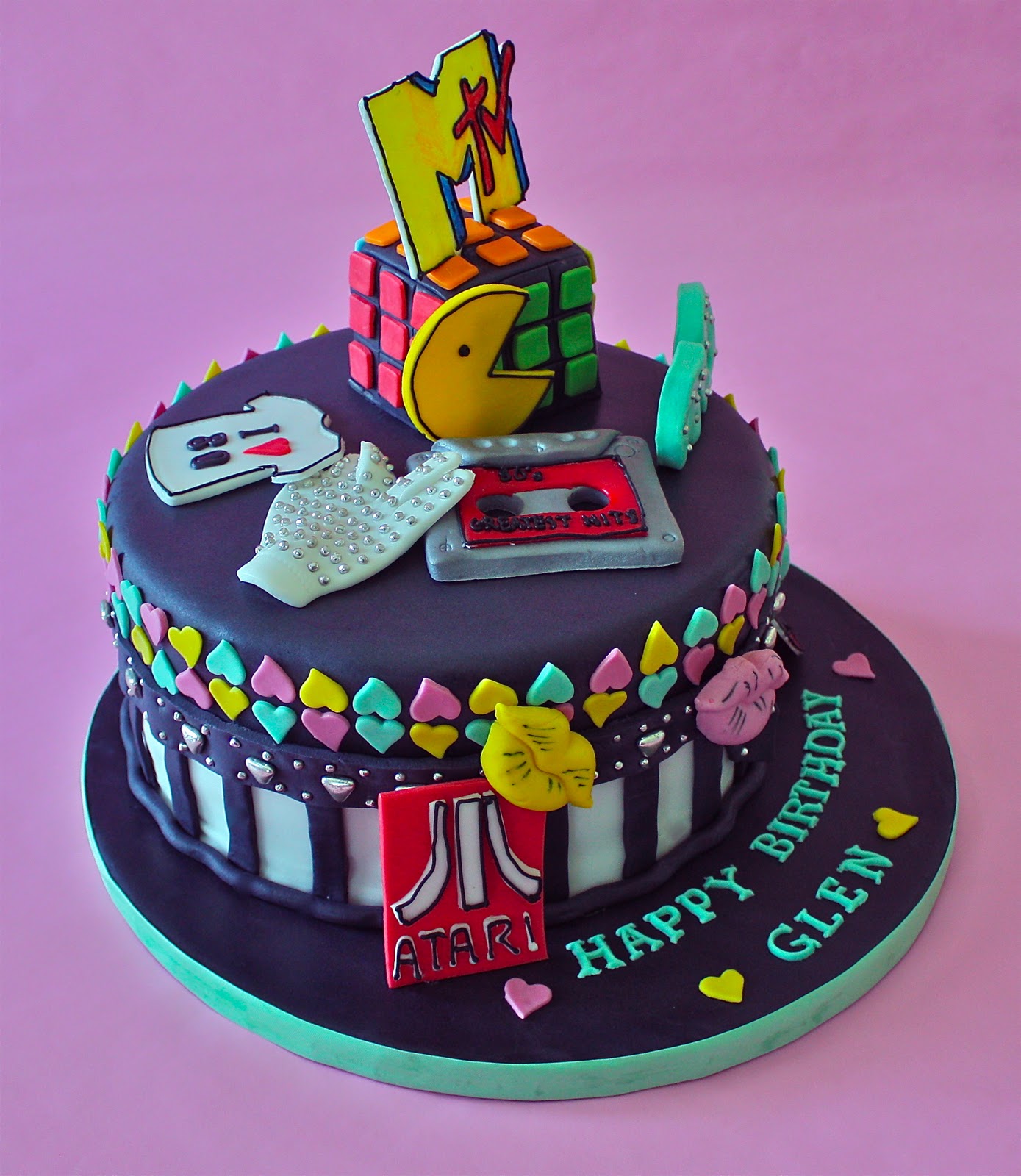 80s Theme Birthday Cake