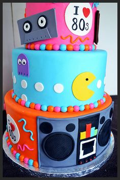80s Theme Birthday Cake