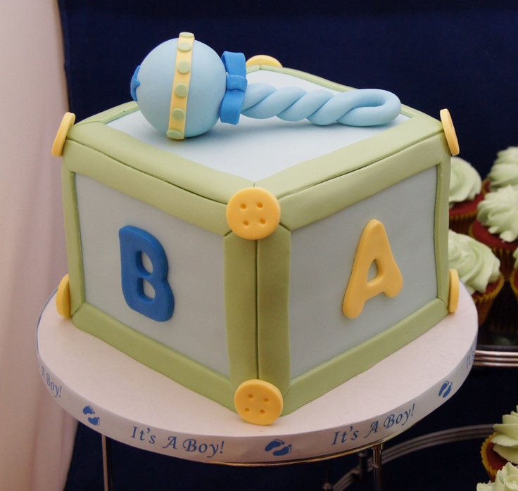 Baby Blocks Cake and Cupcakes