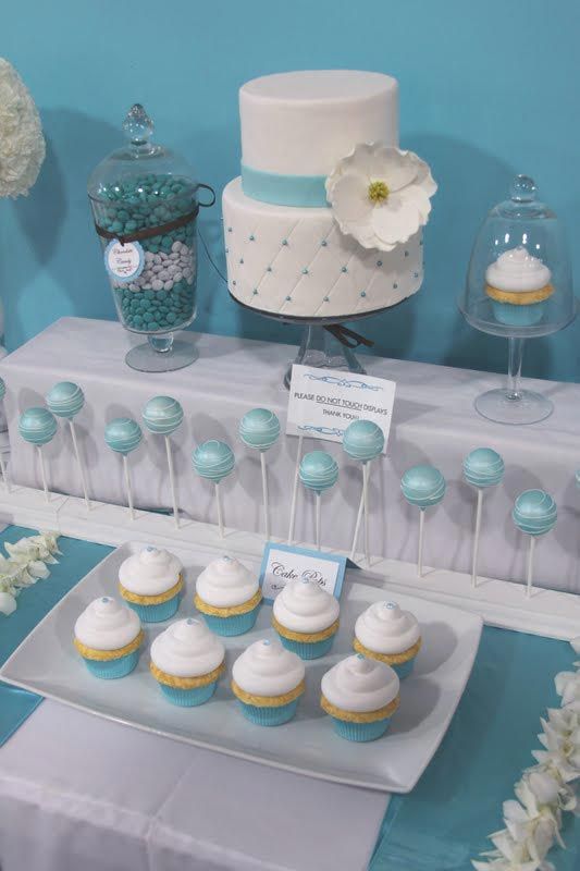 Baby Blue Cake Pops and Cupcakes