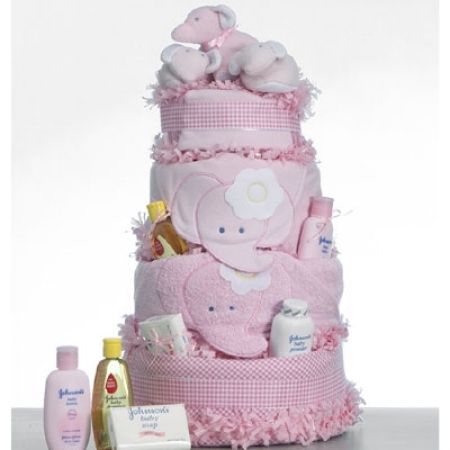 Baby Girl Elephant Diaper Cake