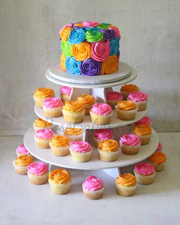 Baby Shower Cake and Cupcake Tower