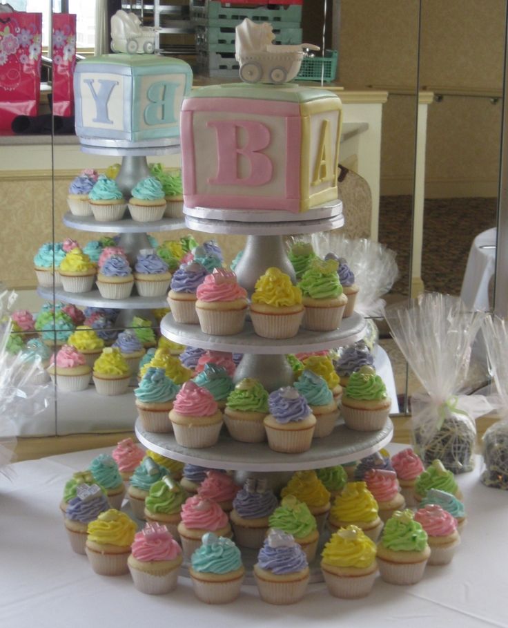 Baby Shower Cupcake Tower Cake