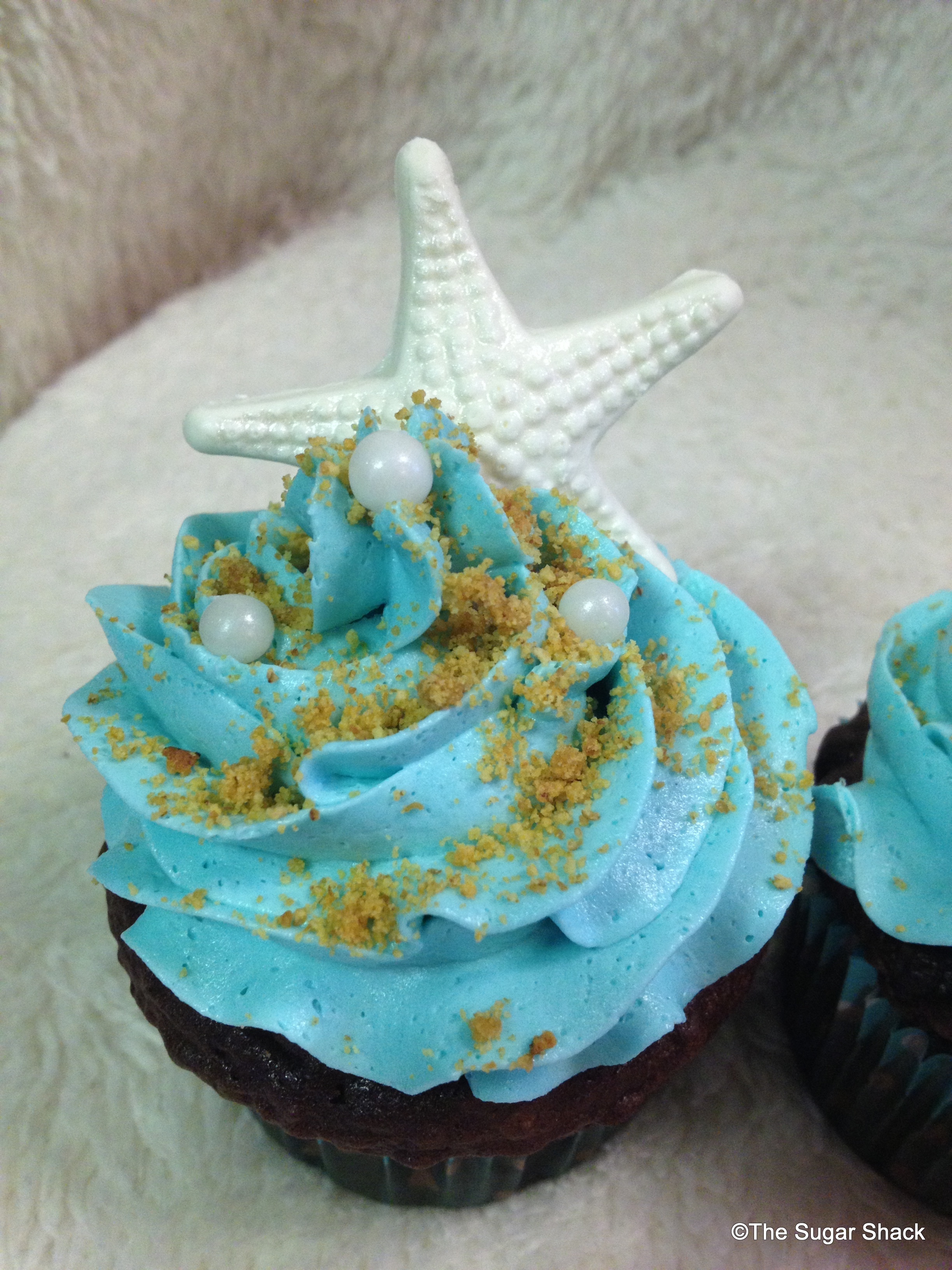 Beach Bridal Shower Cupcakes