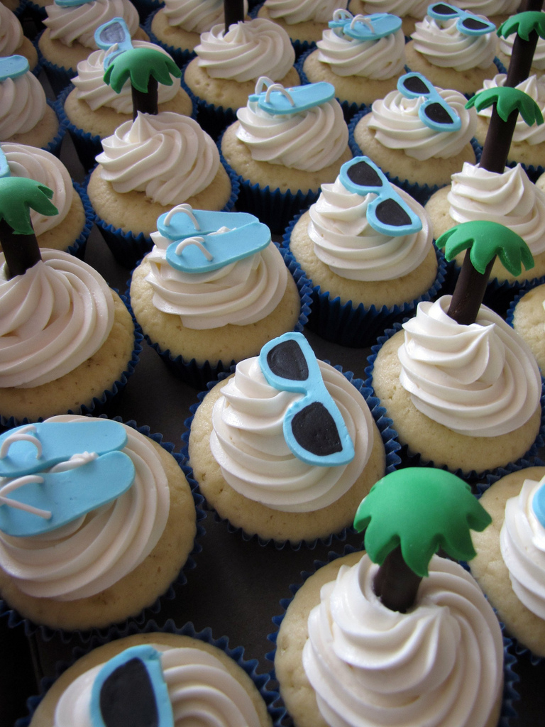 Beach Themed Wedding Shower Cupcakes