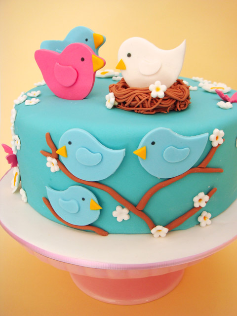 Bird Baby Shower Cake