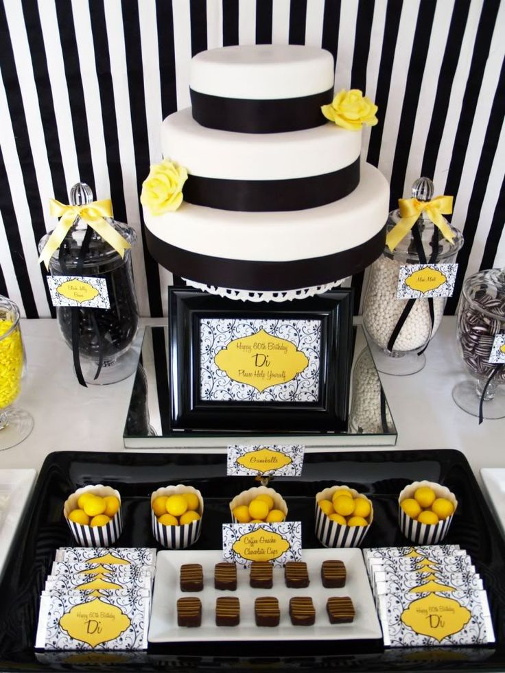 10 Yellow Black Birthday Sheet Cakes For Adults Photo 50th