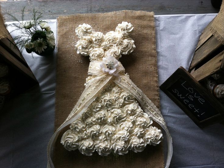 Bridal Shower Wedding Dress Cupcake Cake Bridal Shower Wedding Dress Cupcake Cake